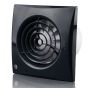 Low Noise Energy Efficient Kitchen Extractor Fan 150mm Black - Pull Cord