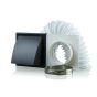 Extractor Fan Cooker Hood Tumble Dryer Flexible Air Venting Kit Anti Draught Shutter Bathroom Kitchen External Wall Round 125mm 5 " Hole Black