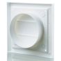 White Blauberg Cooker Hood Round Duct Kit - Back Draught Shutter Vent Extractor Fan - 100mm 4"