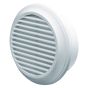 White extractor fan circular wall vent cover. 100mm 4".