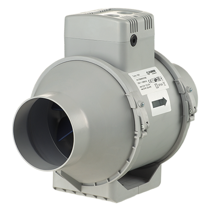 Blauberg In Line Turbo Mixed Flow Tube Extractor Fan - Duct Mounting - Run On Timer - 100mm 4" diameter