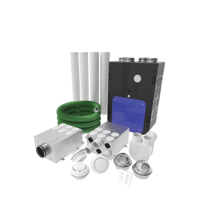 Blauberg Heat Recovery Ventilation Kit - Whole House Self Build DIY Kit System - 2 Bedroom Apartment or Flat KIT-ECS5B-270-AK2