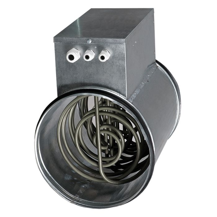 200mm - Electric Air Duct Heater Blauberg Circular Mounted Ventilation Heating Battery - 1 Phase - 2.4 Kw