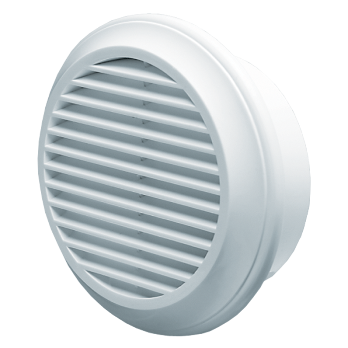 White round air vent cover with insect mesh for extractor fans, cooker hood outlets & ventilation systems