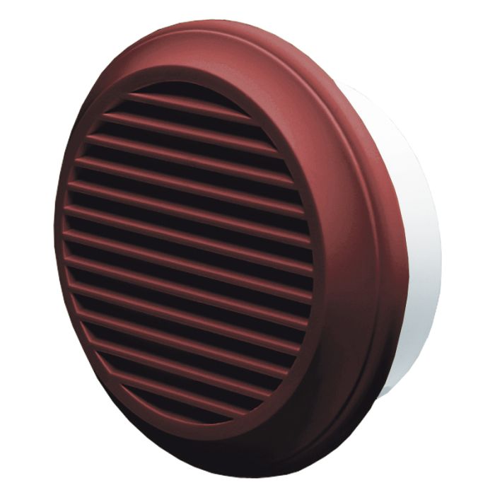 125mm MVHR round outlet. 5" cooker hood & extractor fan vent cover in cottage red colour